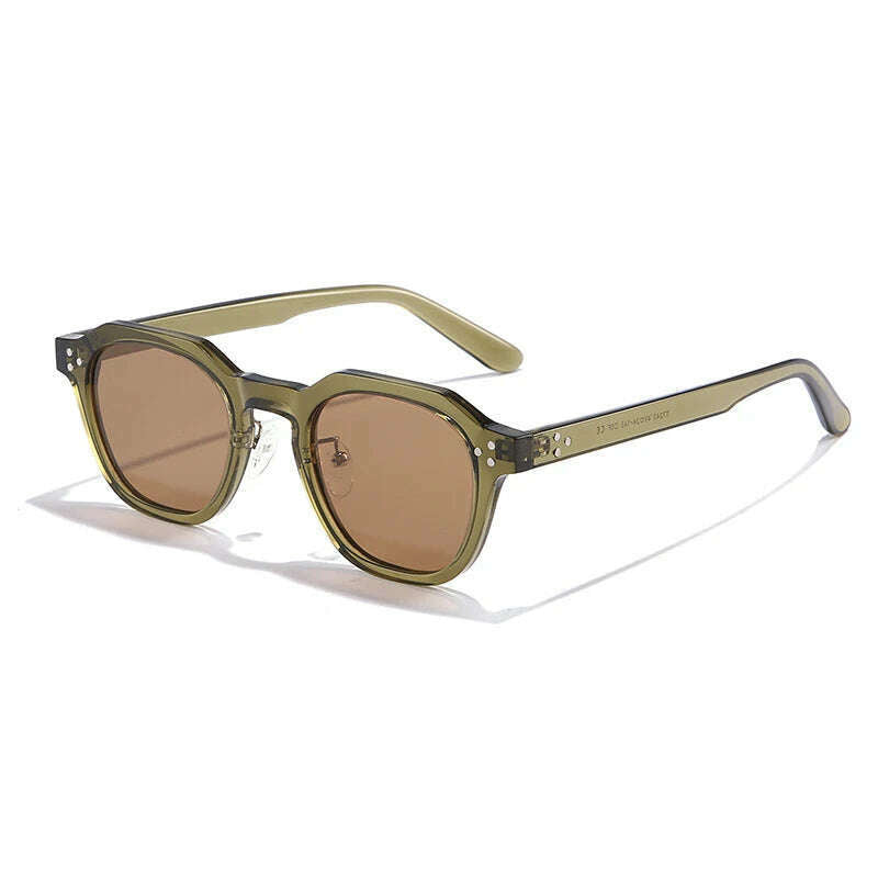 KIMLUD, New Retro Polarized TR90 Frame Men's Sunglasses Fashion Polygon Women Sunglasses Male Outddor High Quality Travel UV400 Eyewear, C09 Green Brown / CHINA, KIMLUD Womens Clothes