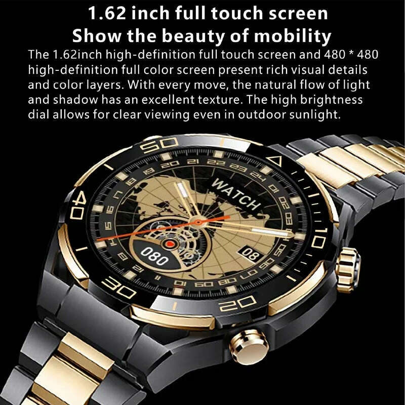 KIMLUD, New Smart Watch Men 4GB ROM Bluetooth Call NFC IP68 Waterproof GPS Track AI Voice Assistant Women Smart Watch For Huawei Xiaomi, KIMLUD Womens Clothes