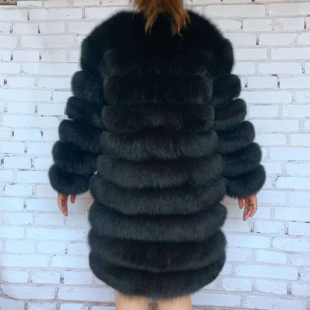 KIMLUD, NEW style  4in1 real fur coats Women Natural Real Fur Jackets Vest Winter Outerwear Women fox fur coat high quality fur Clothes, KIMLUD Womens Clothes