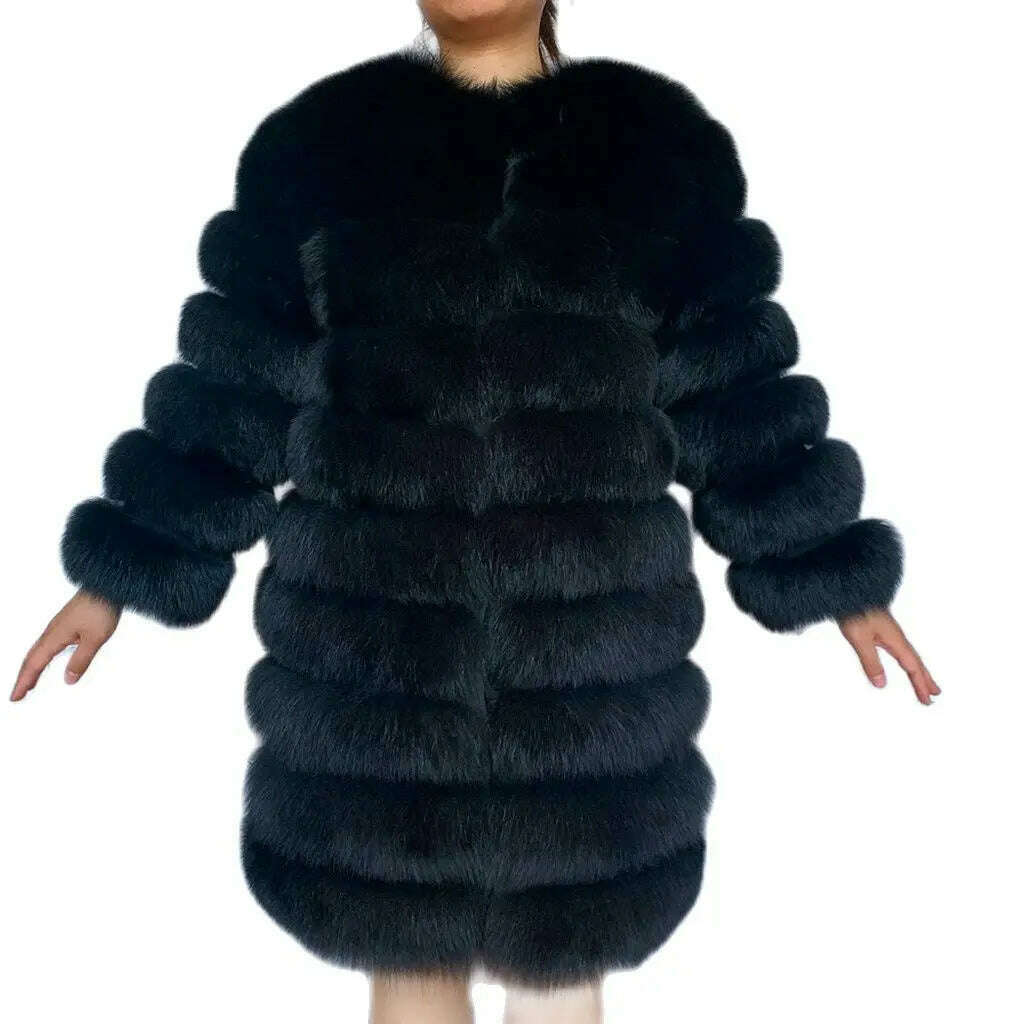 KIMLUD, NEW style  4in1 real fur coats Women Natural Real Fur Jackets Vest Winter Outerwear Women fox fur coat high quality fur Clothes, KIMLUD Womens Clothes