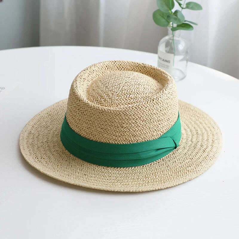 NEW Summer Hat for Women Men Panama Straw Hats Travel Beach Sun Hat Wide Brim Fedora Jazz Hat UV Protection Summer Holiday Hats - KIMLUD