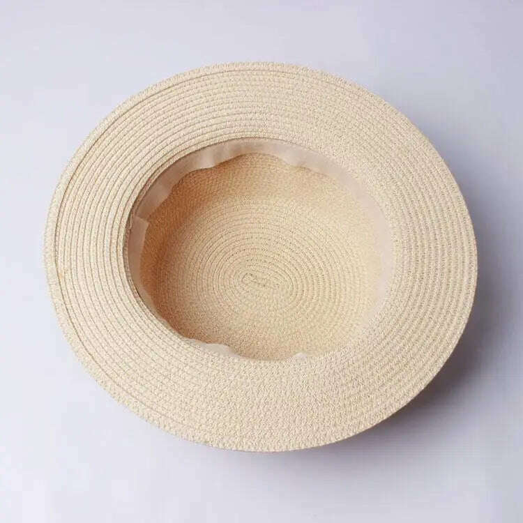 KIMLUD, New Summer Parent-Child Bucket Cap Women Sun Visor Bowknot Straw Hat Girls Outdoor Beach Travel Sunshade Wide Cap, KIMLUD Womens Clothes