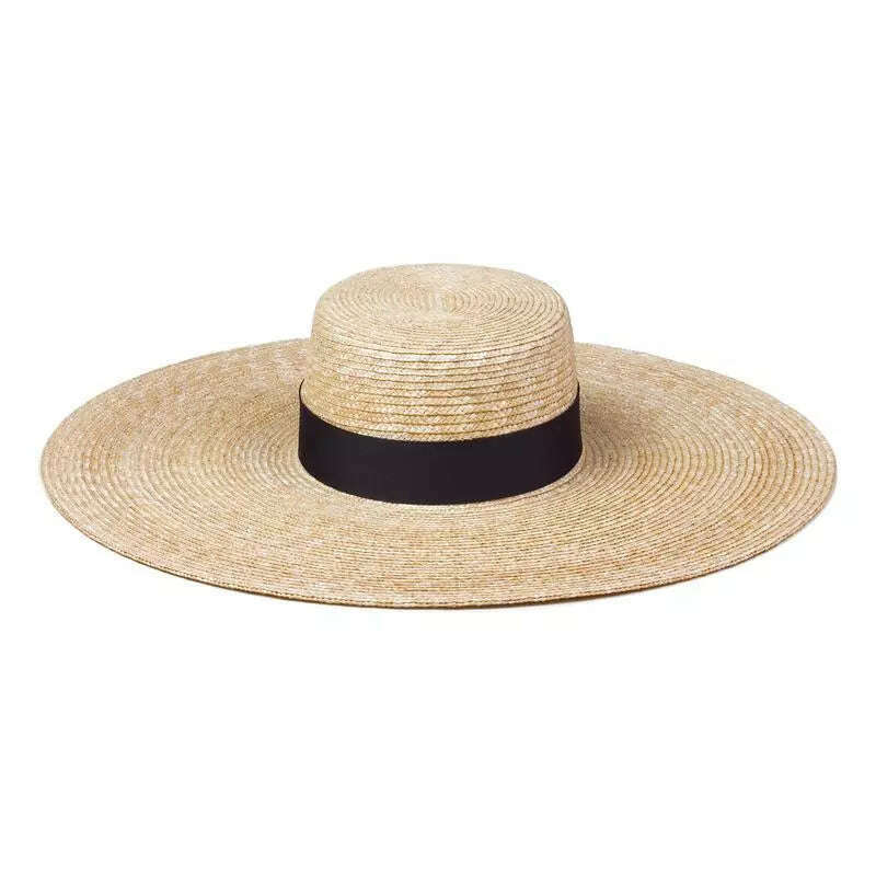 KIMLUD, New Women Wide Brim Beach Hat Ladies Summer Big Straw Hats UV Protection Sun Hat S1340-15cm, 15cm brim ribbon, KIMLUD APPAREL - Womens Clothes