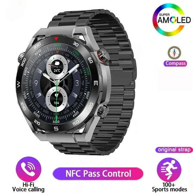 KIMLUD, NFC Smart Watch Men Full Touch Screen Bluetooth Call GPS Track Compass IP68 Heart Rate ECG 1.5 Inch Smartwatch For Apple Samsung, KIMLUD Womens Clothes