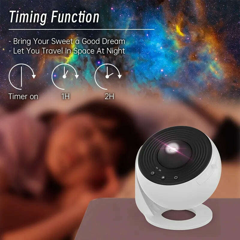 KIMLUD, Night Light Galaxy Projector Starry Sky Projector 360° Rotate Planetarium Lamp For Kids Bedroom Valentines Day Gift Wedding Deco, KIMLUD Womens Clothes