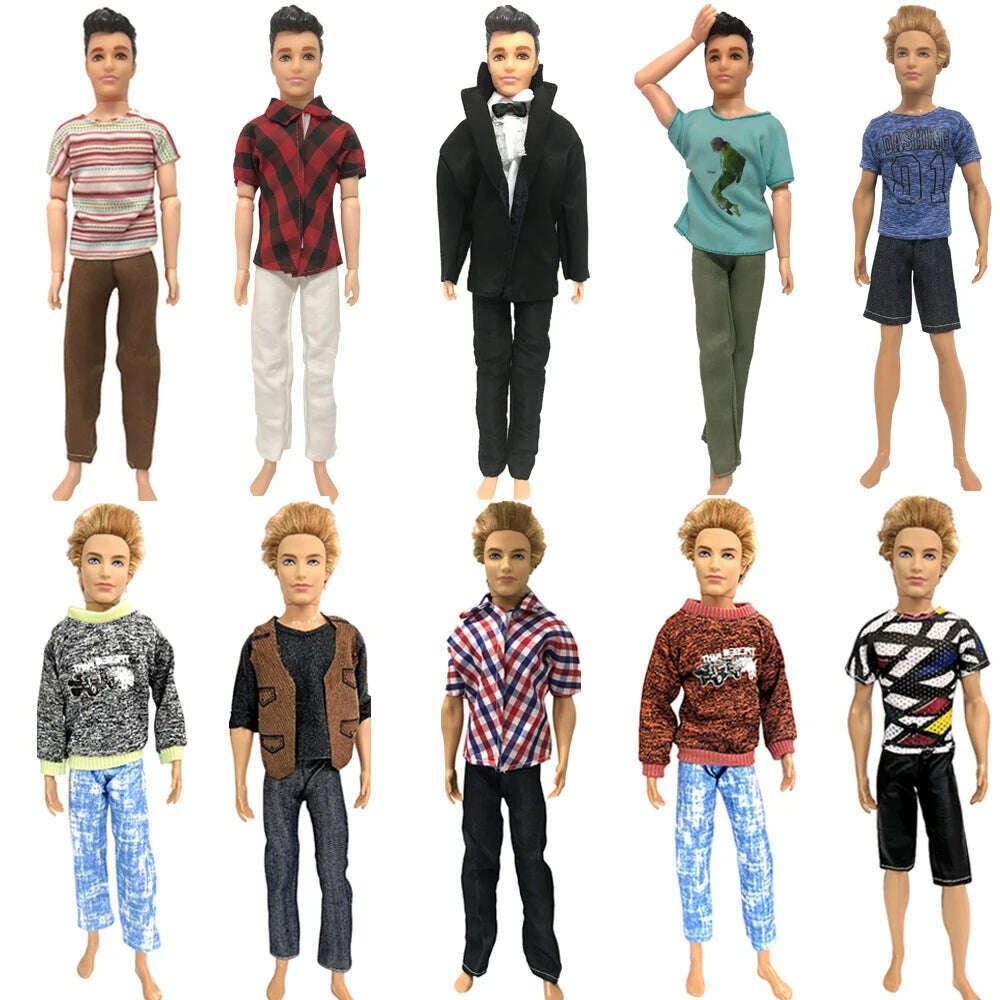 NK Mix Prince Ken Doll Clothes Fashion Suit Cool Outfit For Barbie Boy KEN Doll Accessories Presents Baby Gift DIY Toys JJ - KIMLUD