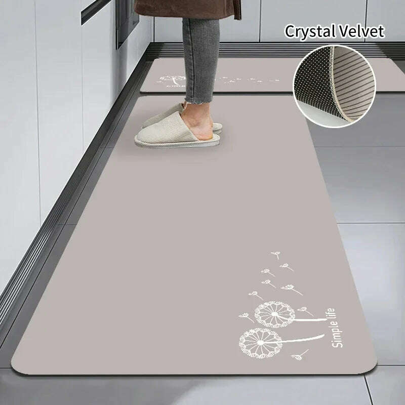 KIMLUD, Non-slip Kitchen Mat Long Rugs Crystal Velvet Carpet for Living Room Absorbent Foot Mats Bedroom Doormat Alfombra 러그 주방매트, Kitchen Mat S5 / L  40x120cm 1pc, KIMLUD APPAREL - Womens Clothes