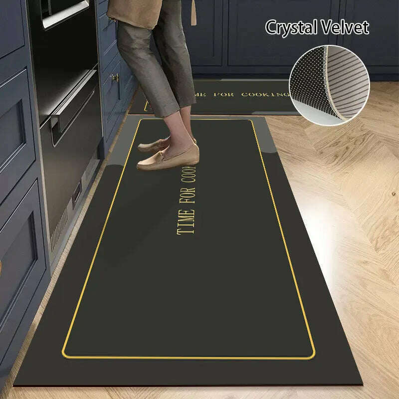 KIMLUD, Non-slip Kitchen Mat Long Rugs Crystal Velvet Carpet for Living Room Absorbent Foot Mats Bedroom Doormat Alfombra 러그 주방매트, Kitchen Mat S21 / XL  50x160cm 1pc, KIMLUD APPAREL - Womens Clothes