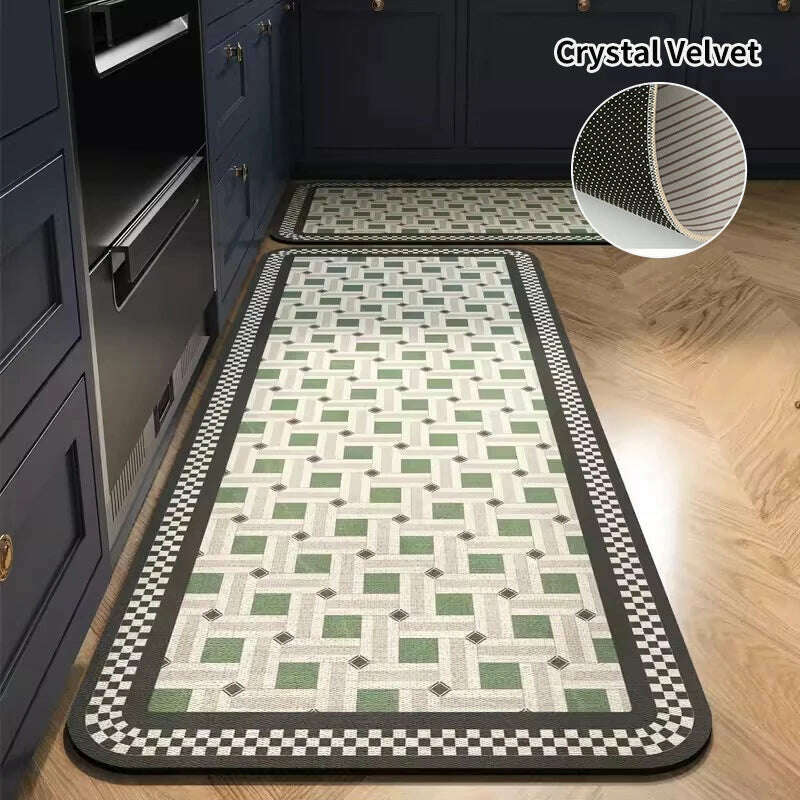 KIMLUD, Non-slip Kitchen Mat Long Rugs Crystal Velvet Carpet for Living Room Absorbent Foot Mats Bedroom Doormat Alfombra 러그 주방매트, Kitchen Mat S13 / S  40x60cm 1pc, KIMLUD APPAREL - Womens Clothes