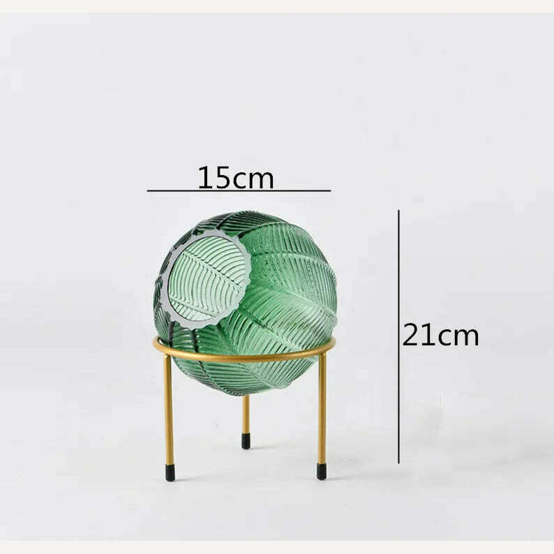 KIMLUD, Nordic Creative glass Round vase Transparent Hydroponics Flower arrangement Modern home desktop decorations Wedding flower vase, green S, KIMLUD APPAREL - Womens Clothes