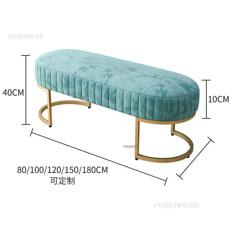 KIMLUD, Nordic Soft Velvet Bed Footrest Ottoman Living Room Furniture  Home Bedroom  Luxury Pouf Bench Entrance-hall Shoes Stool B, KIMLUD Womens Clothes