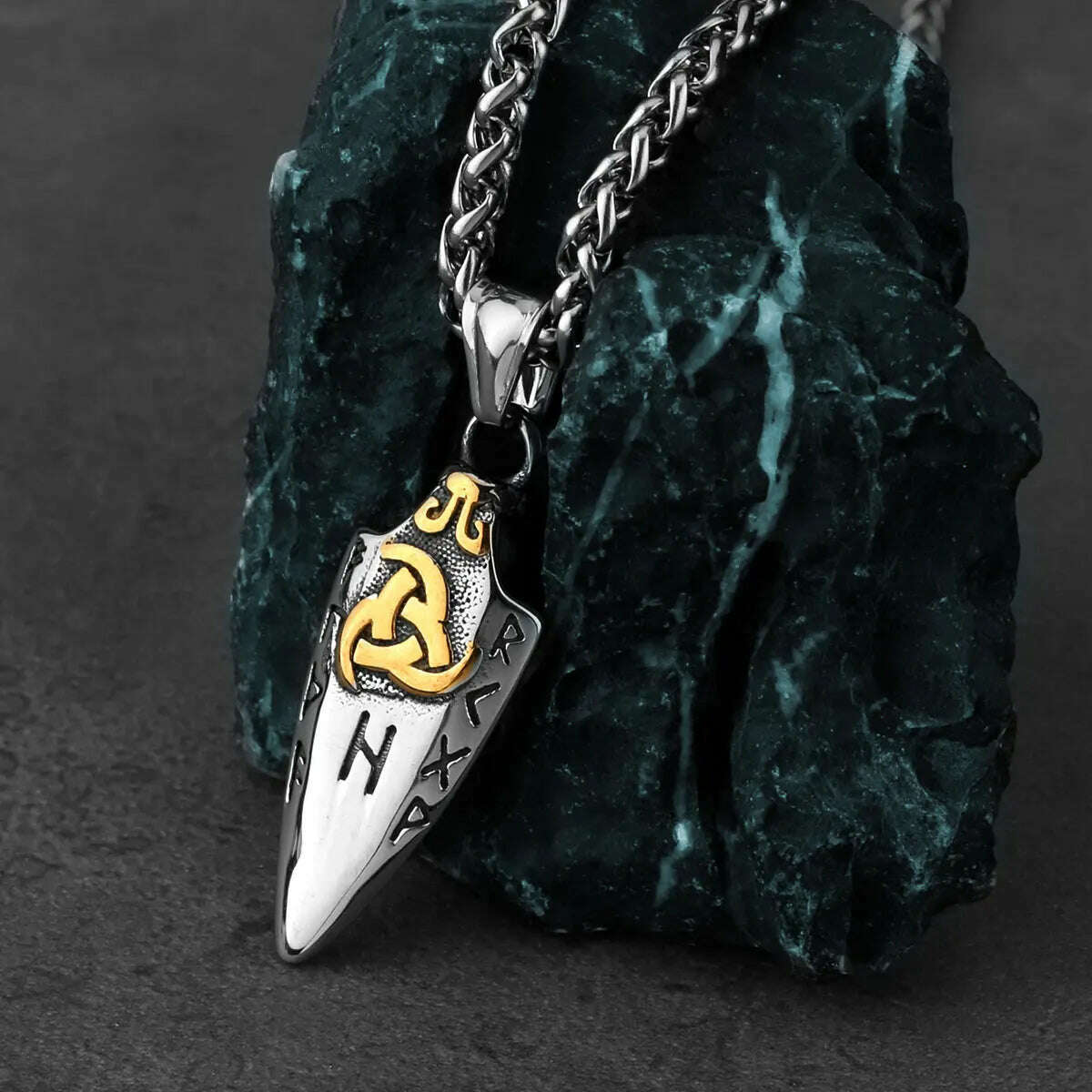 Nordic Viking Odin Spear Celtic Knot Pendant Necklace Men&#39;s Accessories Fashion Trend Boyfriend Birthday Gift Wholesale - KIMLUD