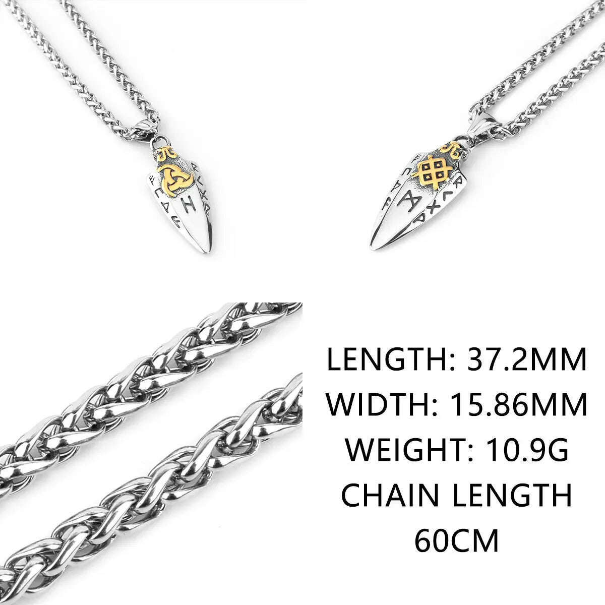 KIMLUD, Nordic Viking Odin Spear Celtic Knot Pendant Necklace Men&#39;s Accessories Fashion Trend Boyfriend Birthday Gift Wholesale, KIMLUD Womens Clothes