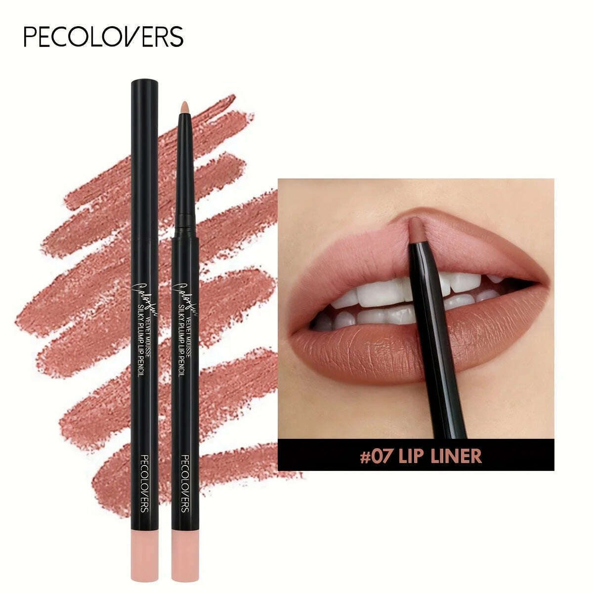 KIMLUD, Nude Brown Lip Liner Pencil Lipstick Matte Smooth Waterproof Lipliner Long Lasting Non-stick Cup Lipstick Pen Beauty Makeup, 07, KIMLUD APPAREL - Womens Clothes