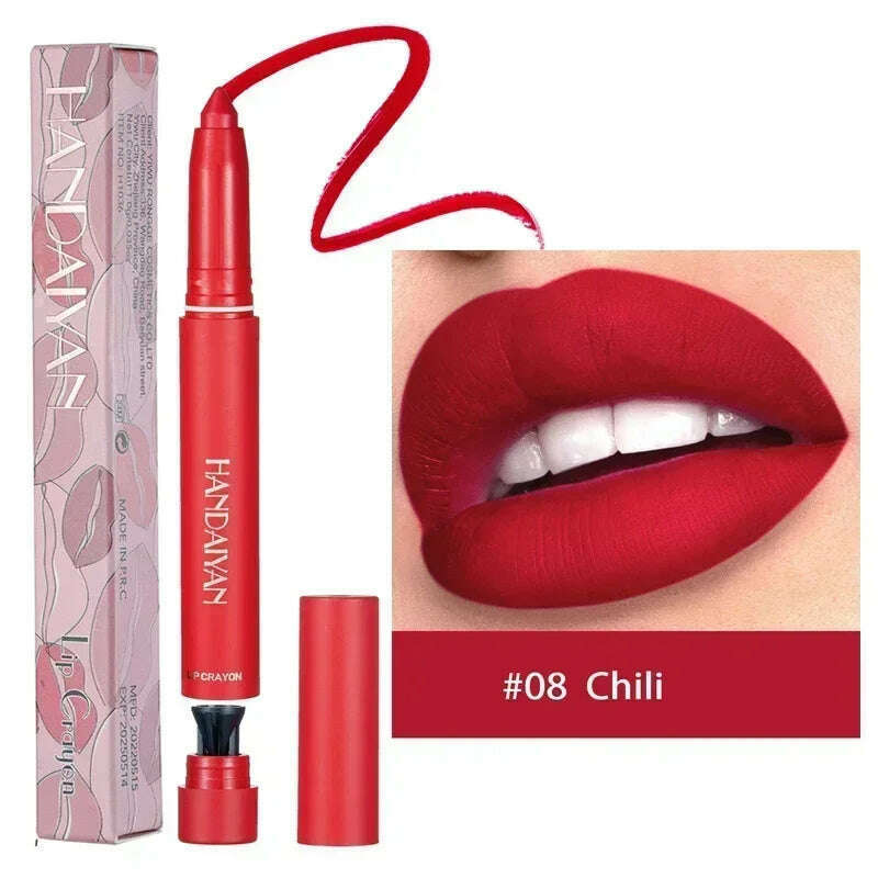 KIMLUD, Nude Brown Lipliner Pen Waterproof Sexy Red Matte Contour Tint Lipstick Lasting Non-stick Cup Lipliner Pen Lips Makeup Cosmetic, B08, KIMLUD APPAREL - Womens Clothes