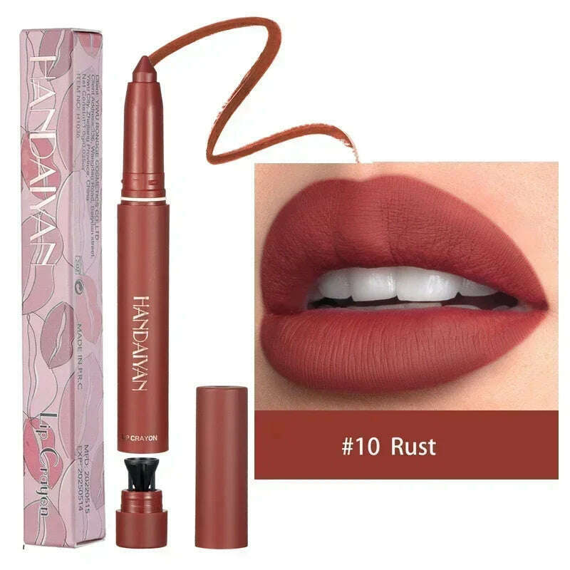 KIMLUD, Nude Brown Lipliner Pen Waterproof Sexy Red Matte Contour Tint Lipstick Lasting Non-stick Cup Lipliner Pen Lips Makeup Cosmetic, B10, KIMLUD APPAREL - Womens Clothes