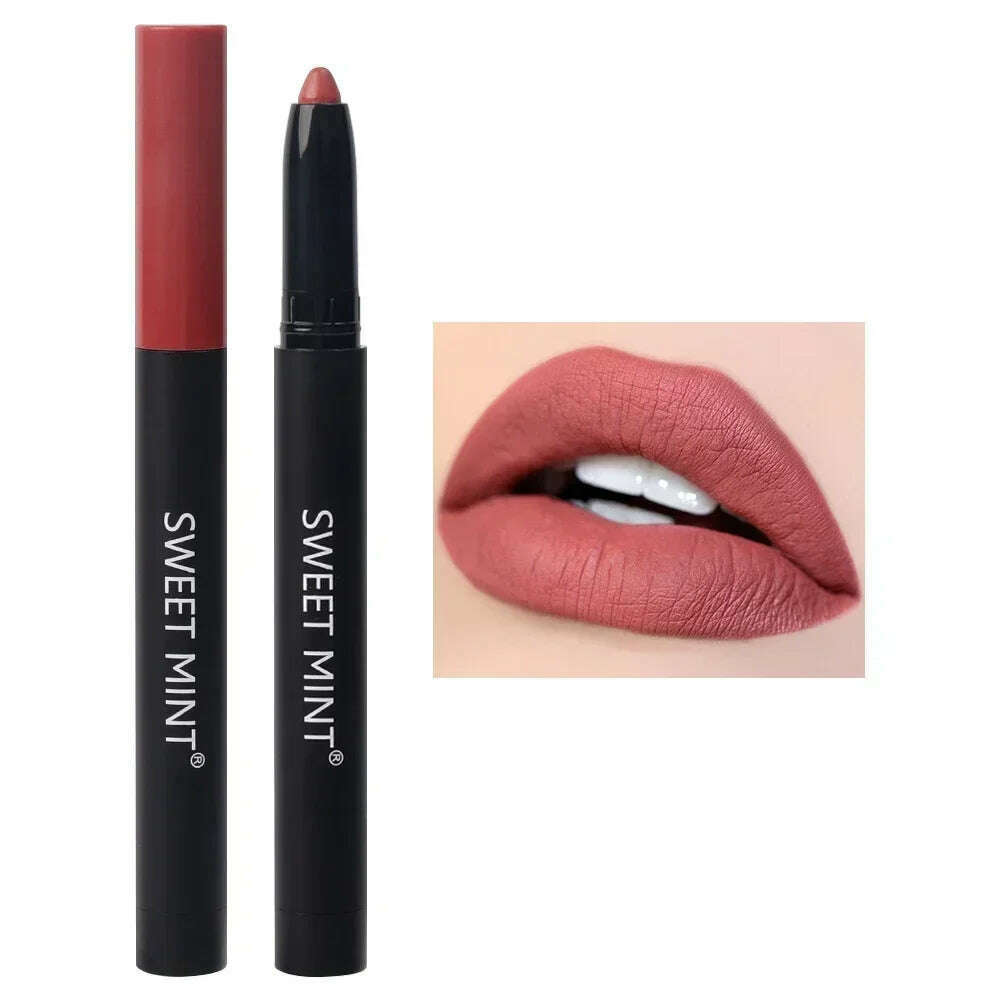 KIMLUD, Nude Brown Lipliner Pen Waterproof Sexy Red Matte Contour Tint Lipstick Lasting Non-stick Cup Lipliner Pen Lips Makeup Cosmetic, D02, KIMLUD APPAREL - Womens Clothes