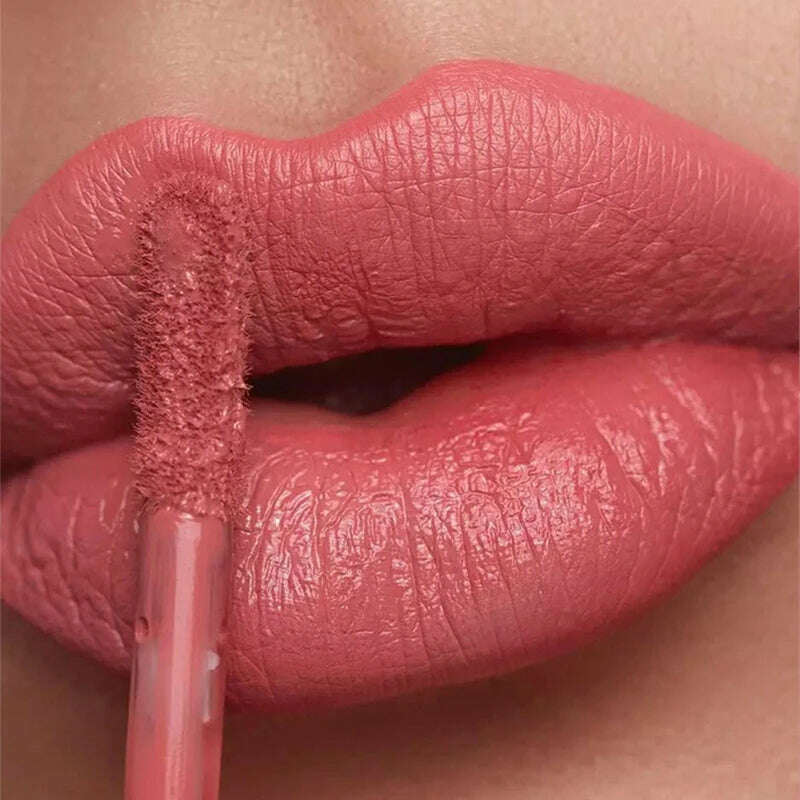 KIMLUD, Nude Matte Lip Gloss 12 Colors Long-lasting Velvet Lipstick Waterproof Non-fade Non-stick Cup Lipsticks Women Makeup Cosmetic, KIMLUD Womens Clothes