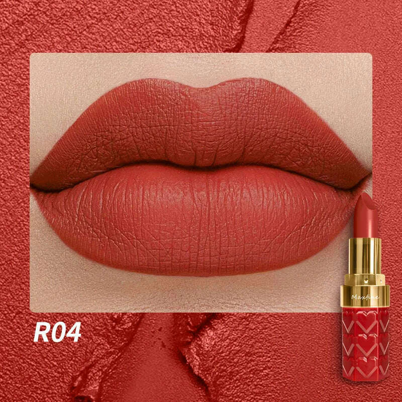 KIMLUD, Nude Matte Lipsticks 4 Colors Waterproof Long Lasting Lip Stick Not Fading Sexy Nude Red Pink Velvet Lipsticks Makeup Cosmetic, RO4, KIMLUD APPAREL - Womens Clothes