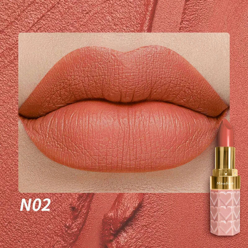 KIMLUD, Nude Matte Lipsticks 4 Colors Waterproof Long Lasting Lip Stick Not Fading Sexy Nude Red Pink Velvet Lipsticks Makeup Cosmetic, KIMLUD Womens Clothes