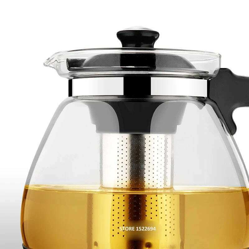 KIMLUD, Optional Teapot 1.6L &2.3L Fashion Glass Teapot Pro Design for Tea Flower with Removable Steel Infuser Filter Premium Tea Kettle, KIMLUD Womens Clothes