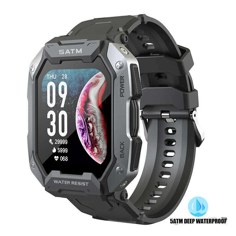 Original C20 Military Smart Watch Men Camouflage Army Outdoor IP68 5ATM Waterproof Sports Heart Rate Blood Oxygen Smartwatch - KIMLUD