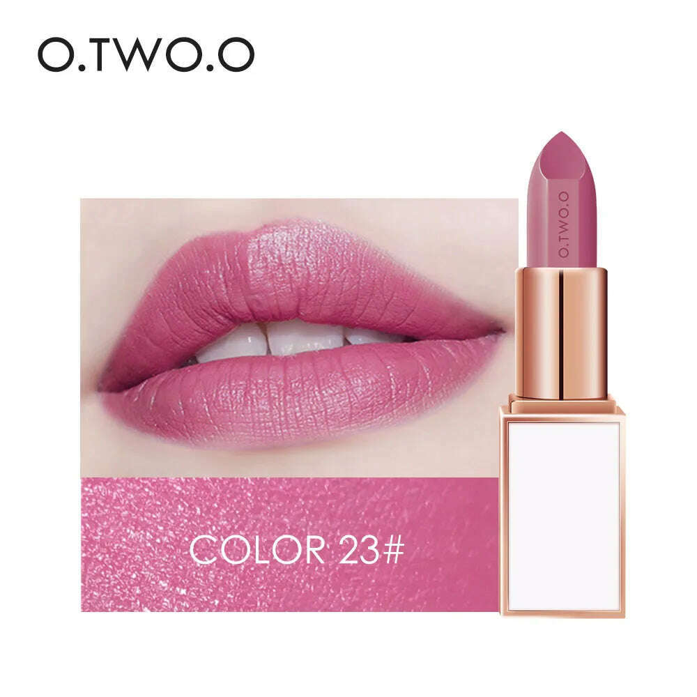 KIMLUD, O.TWO.O shimmer glitter lipstick cream 20 colors velvet matte lipstick pen waterproof long lasting sexy red lip stick OT044, KIMLUD Womens Clothes