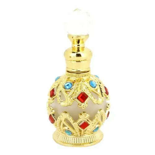 KIMLUD, Perfume Bottle Spray Bottle Empty 15ml Vintage Aromatherapy Essential Oil Perfume Empty Bottle Container Gift Refillable Bottle, Golden, KIMLUD APPAREL - Womens Clothes