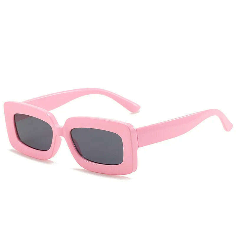 KIMLUD, Pink Purple Square Sunglasses Women Small Frame Jelly Color Sun Glasses UV400 Protection Shades Party Decoration Female Eyewear, B Pink Grey / As shown, KIMLUD Womens Clothes