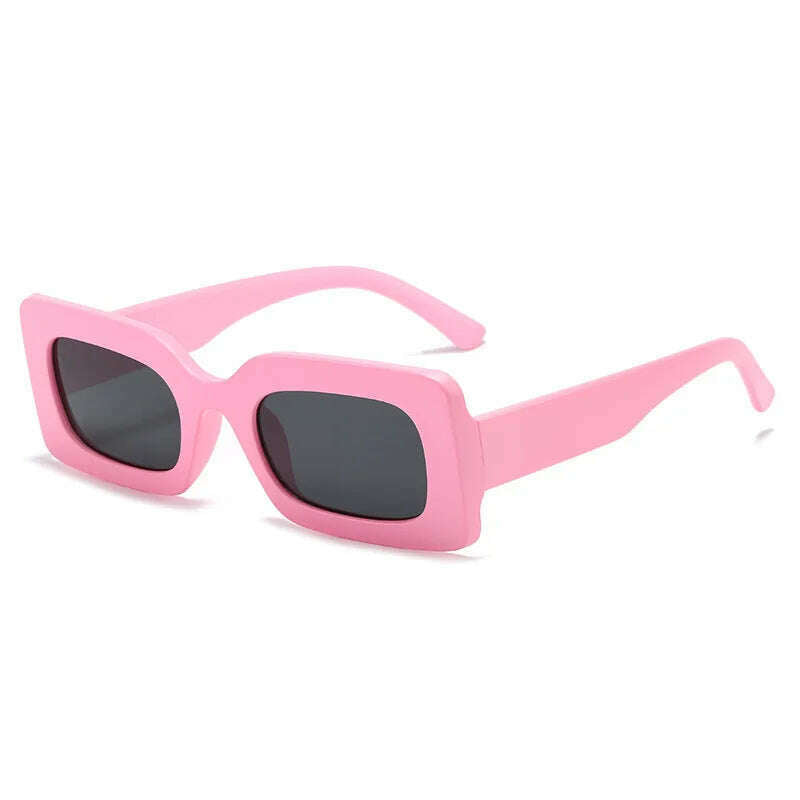 KIMLUD, Pink Purple Square Sunglasses Women Small Frame Jelly Color Sun Glasses UV400 Protection Shades Party Decoration Female Eyewear, A Pink Black / As shown, KIMLUD Womens Clothes