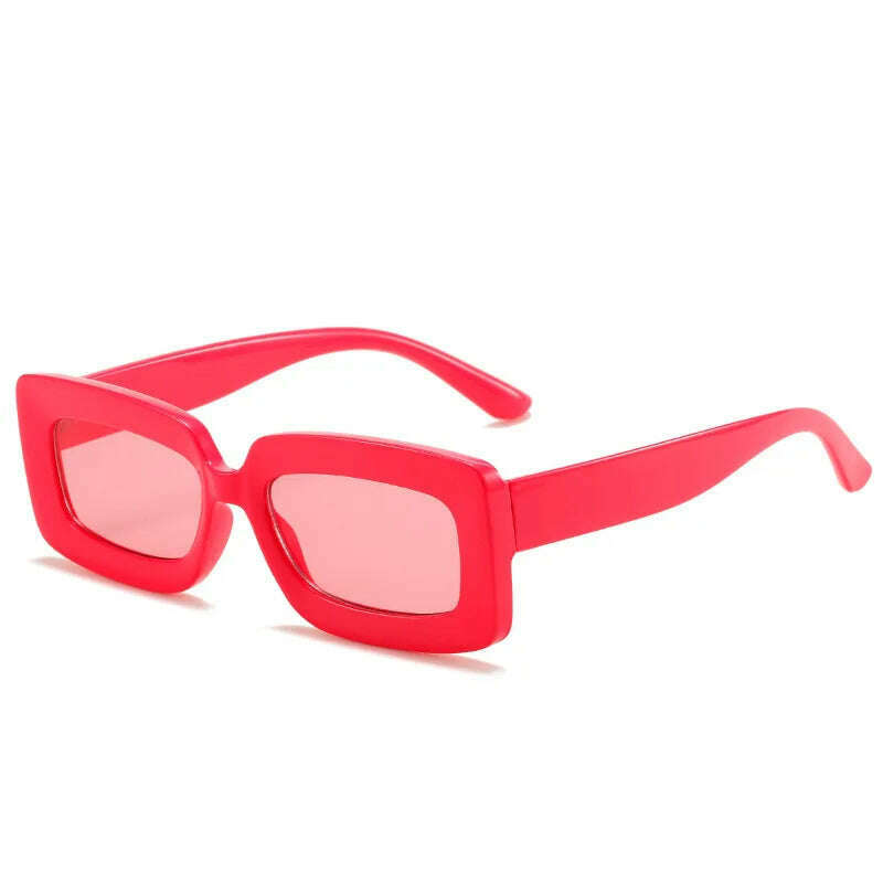 KIMLUD, Pink Purple Square Sunglasses Women Small Frame Jelly Color Sun Glasses UV400 Protection Shades Party Decoration Female Eyewear, B Red / As shown, KIMLUD Womens Clothes