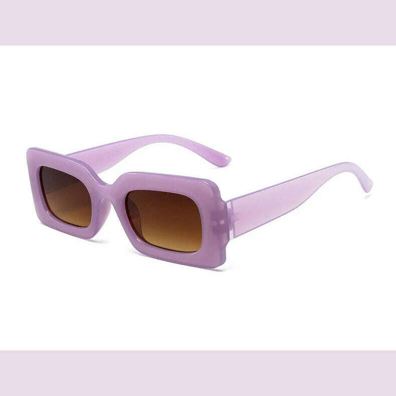 KIMLUD, Pink Purple Square Sunglasses Women Small Frame Jelly Color Sun Glasses UV400 Protection Shades Party Decoration Female Eyewear, A Jelly Purple / As shown, KIMLUD Womens Clothes