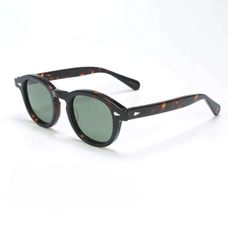 KIMLUD, Polarized Sunglasses Men Brand Lemtosh Johnny Depp Sun Glasses Lens Woman Luxury Vintage Acetate Driver's Shade, tortoise-green / SIZE 44 with box, KIMLUD Womens Clothes