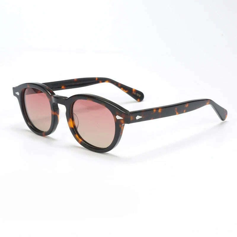 KIMLUD, Polarized Sunglasses Men Brand Lemtosh Johnny Depp Sun Glasses Lens Woman Luxury Vintage Acetate Driver's Shade, tortoise-pink-y / SIZE 49 with box, KIMLUD Womens Clothes