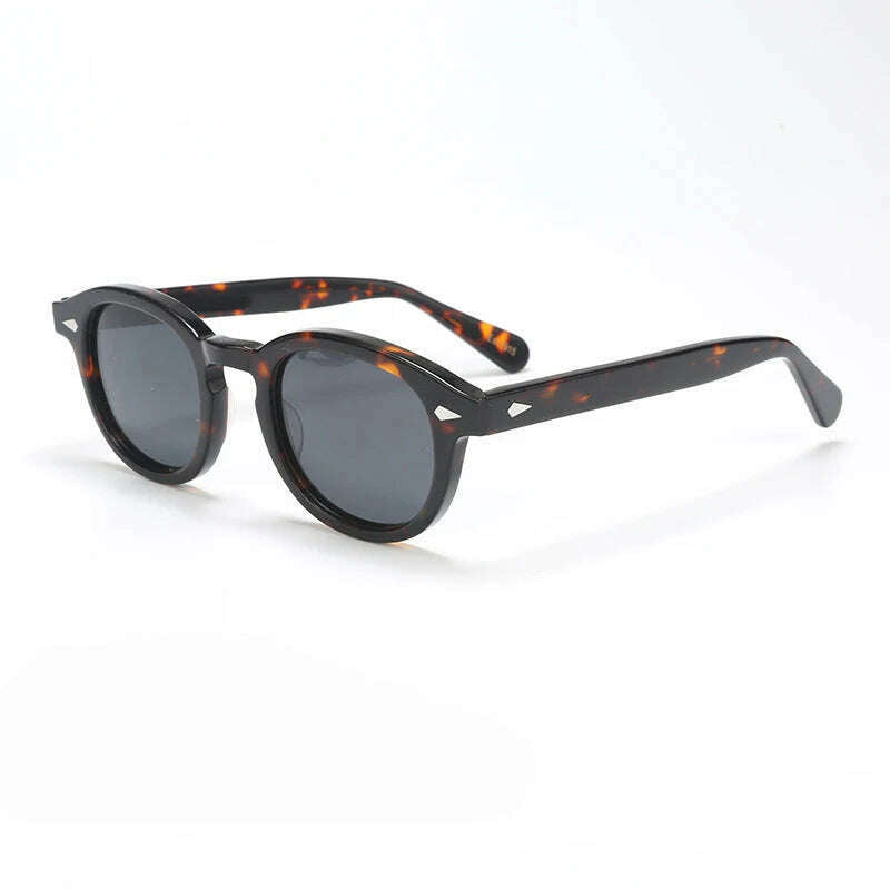 KIMLUD, Polarized Sunglasses Men Brand Lemtosh Johnny Depp Sun Glasses Lens Woman Luxury Vintage Acetate Driver's Shade, tortoise-gray / SIZE 49 with box, KIMLUD Womens Clothes