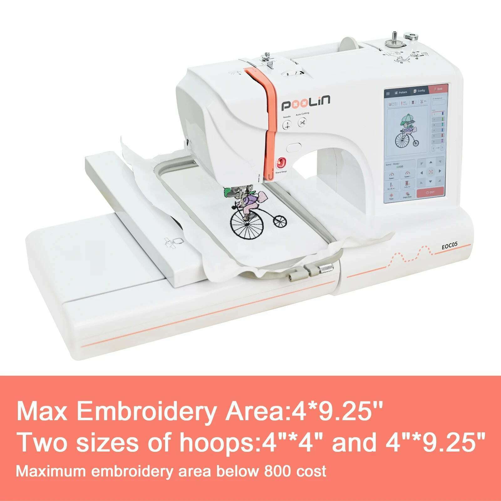 KIMLUD, POOLIN Embroidery Machine Household For Clothing Computerized Automatic Machine Include Threads&Tear Away Stabilizer&Bobbins, KIMLUD Womens Clothes