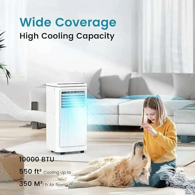 Portable Air Conditioners Cools Portable AC Unit with Remote Built-in Cool Dehumidifier Fan Sleep Modes Room Air Conditioners - KIMLUD