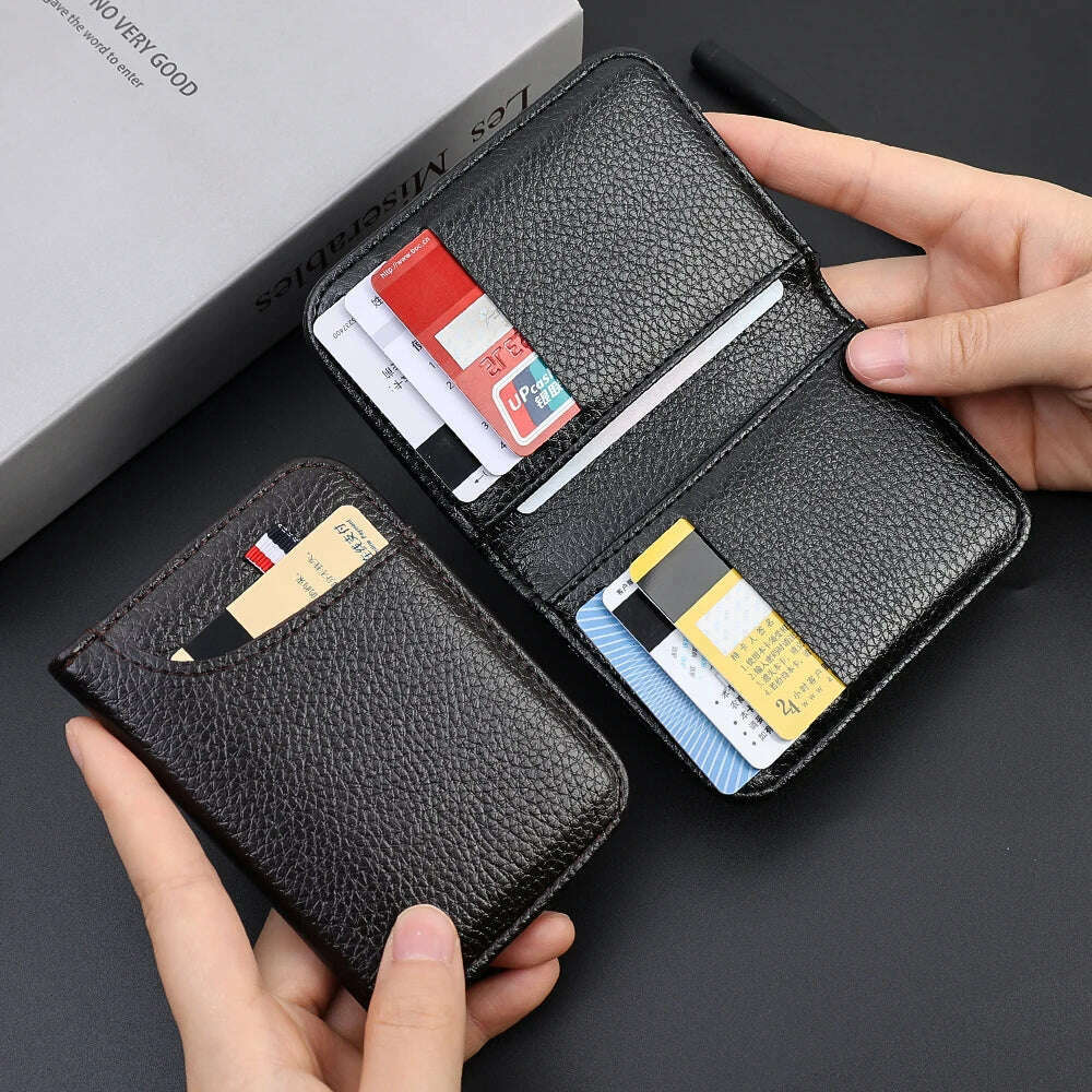 KIMLUD, Portable Super Slim Soft Wallet PU Leather Mini Credit Card Wallet Purse Card Holders Men Wallet Thin Small Short Wallets, KIMLUD Womens Clothes