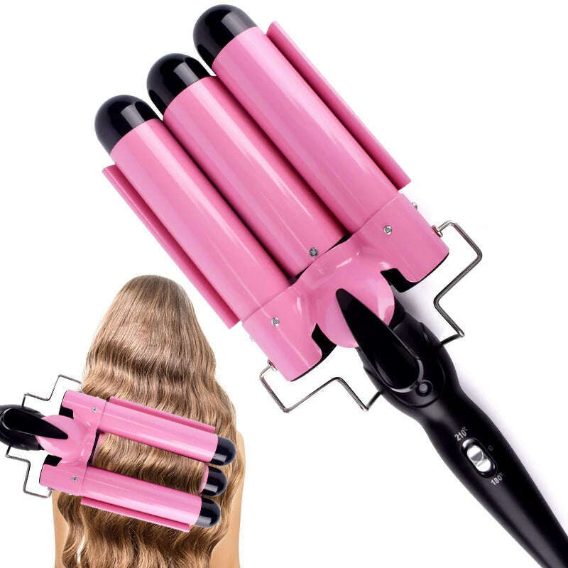 Professional Hair Curling Iron Ceramic Triple Barrel Hair Curler Irons Hair Wave Waver Styling Tools Hair Styler Wand - KIMLUD