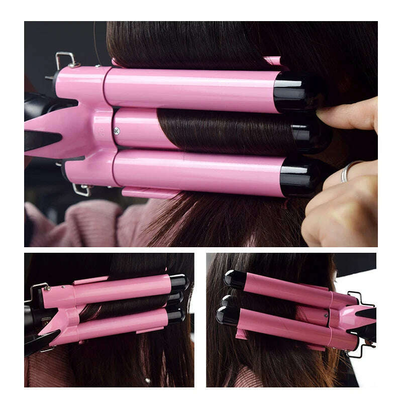 Professional Hair Curling Iron Ceramic Triple Barrel Hair Curler Irons Hair Wave Waver Styling Tools Hair Styler Wand - KIMLUD