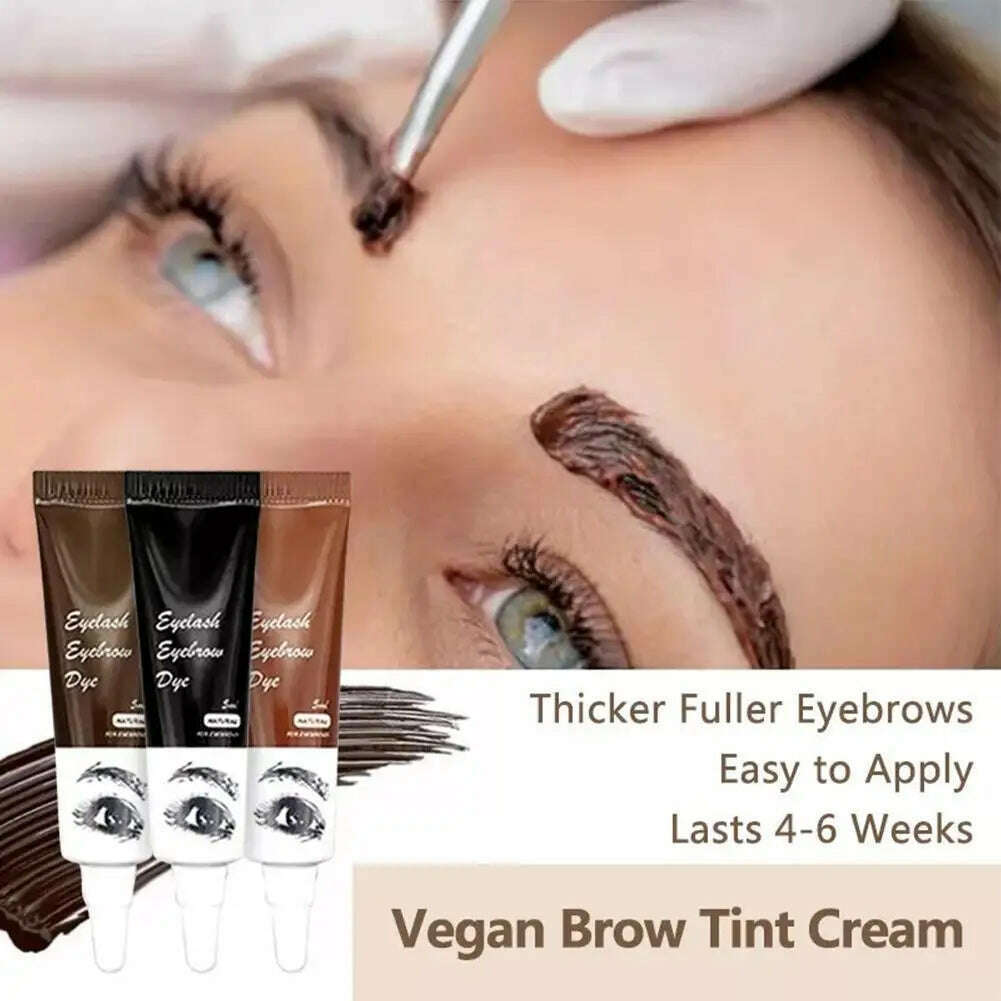 KIMLUD, Professional Henna Eyelash Eyebrow Dye Tint 15-minute Fast Tint Easy Dye Gel Eyelash Brown Black Color Tint Kit, KIMLUD Womens Clothes