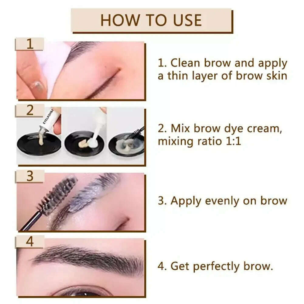 KIMLUD, Professional Henna Eyelash Eyebrow Dye Tint 15-minute Fast Tint Easy Dye Gel Eyelash Brown Black Color Tint Kit, KIMLUD Womens Clothes