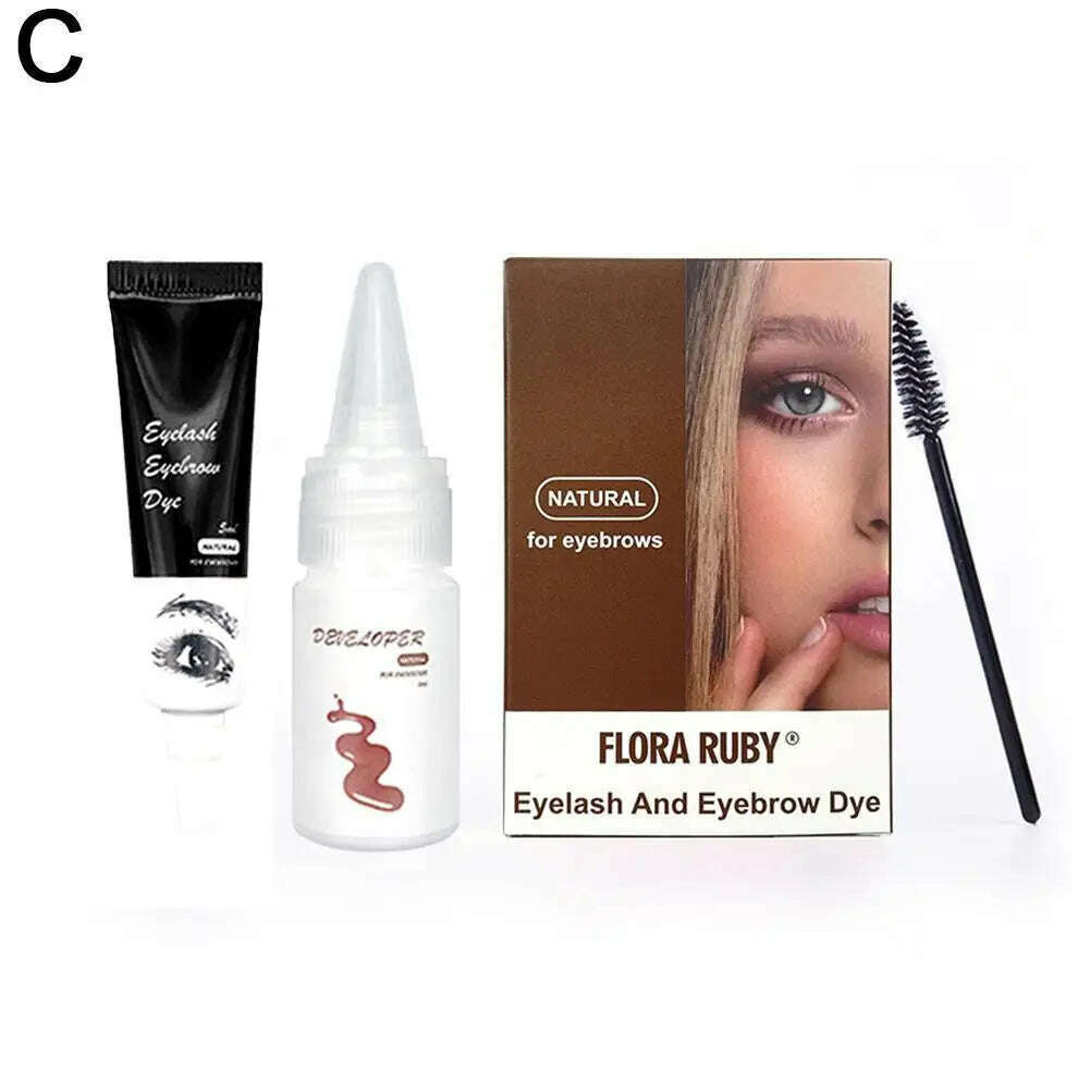 KIMLUD, Professional Henna Eyelash Eyebrow Dye Tint 15-minute Fast Tint Easy Dye Gel Eyelash Brown Black Color Tint Kit, black / CHINA, KIMLUD APPAREL - Womens Clothes