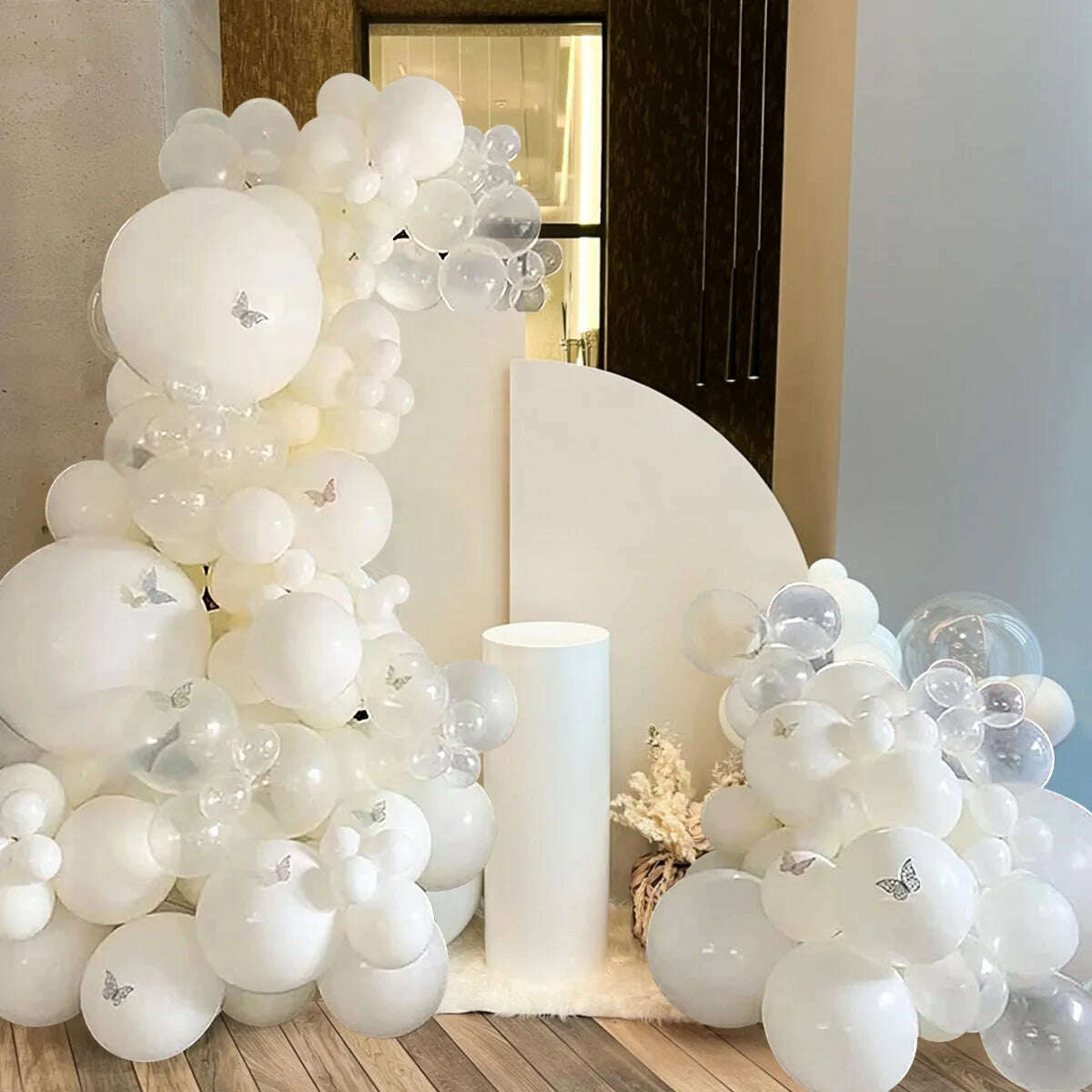 KIMLUD, Pure White Balloon Garland Arch Kit Transparent Latex Baloon Wedding Birthday Party Decoration Kids Baby Shower Ballons, KIMLUD Womens Clothes