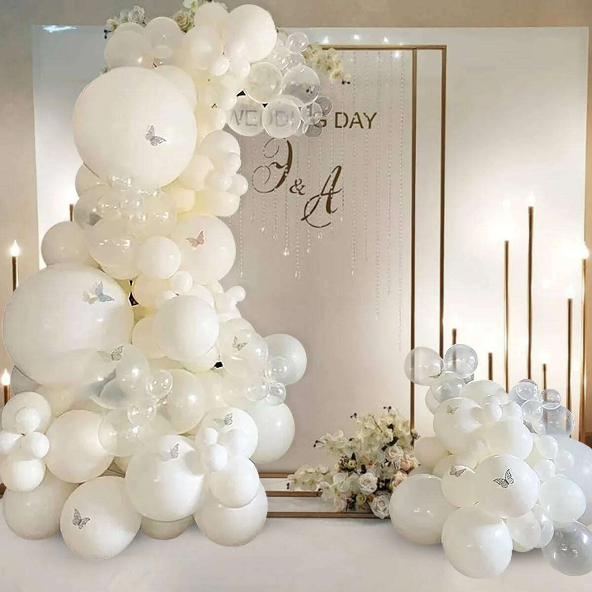 KIMLUD, Pure White Balloon Garland Arch Kit Transparent Latex Baloon Wedding Birthday Party Decoration Kids Baby Shower Ballons, KIMLUD Womens Clothes