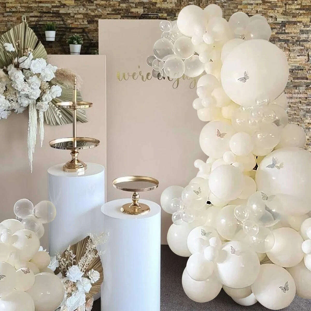 KIMLUD, Pure White Balloon Garland Arch Kit Transparent Latex Baloon Wedding Birthday Party Decoration Kids Baby Shower Ballons, KIMLUD Womens Clothes