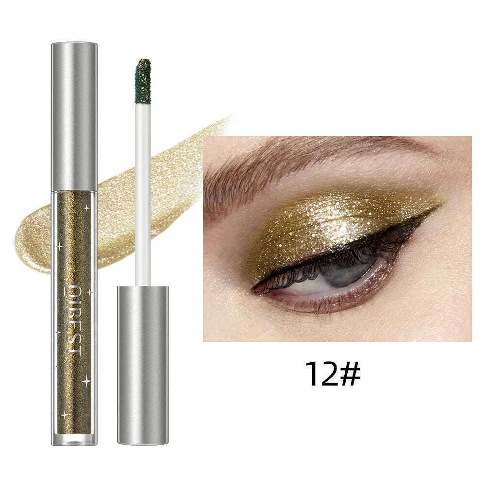 QIBEST Liquid Eyeshadow Sticker Cosmetics Shadows Pencil Eyeliner Quick-drying Glitter Shimmer Eyeshadow Pen Outline Eye Makeup - KIMLUD