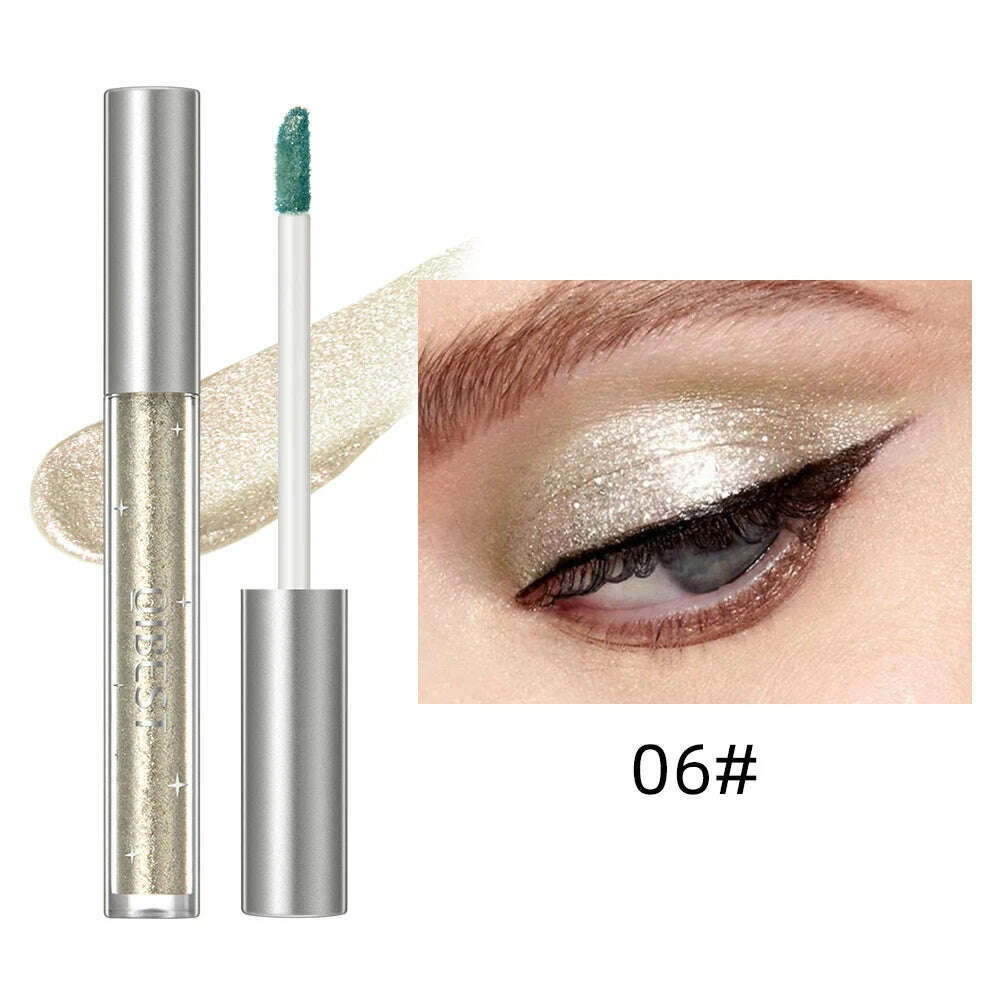 KIMLUD, QIBEST Liquid Eyeshadow Sticker Cosmetics Shadows Pencil Eyeliner Quick-drying Glitter Shimmer Eyeshadow Pen Outline Eye Makeup, 06, KIMLUD APPAREL - Womens Clothes