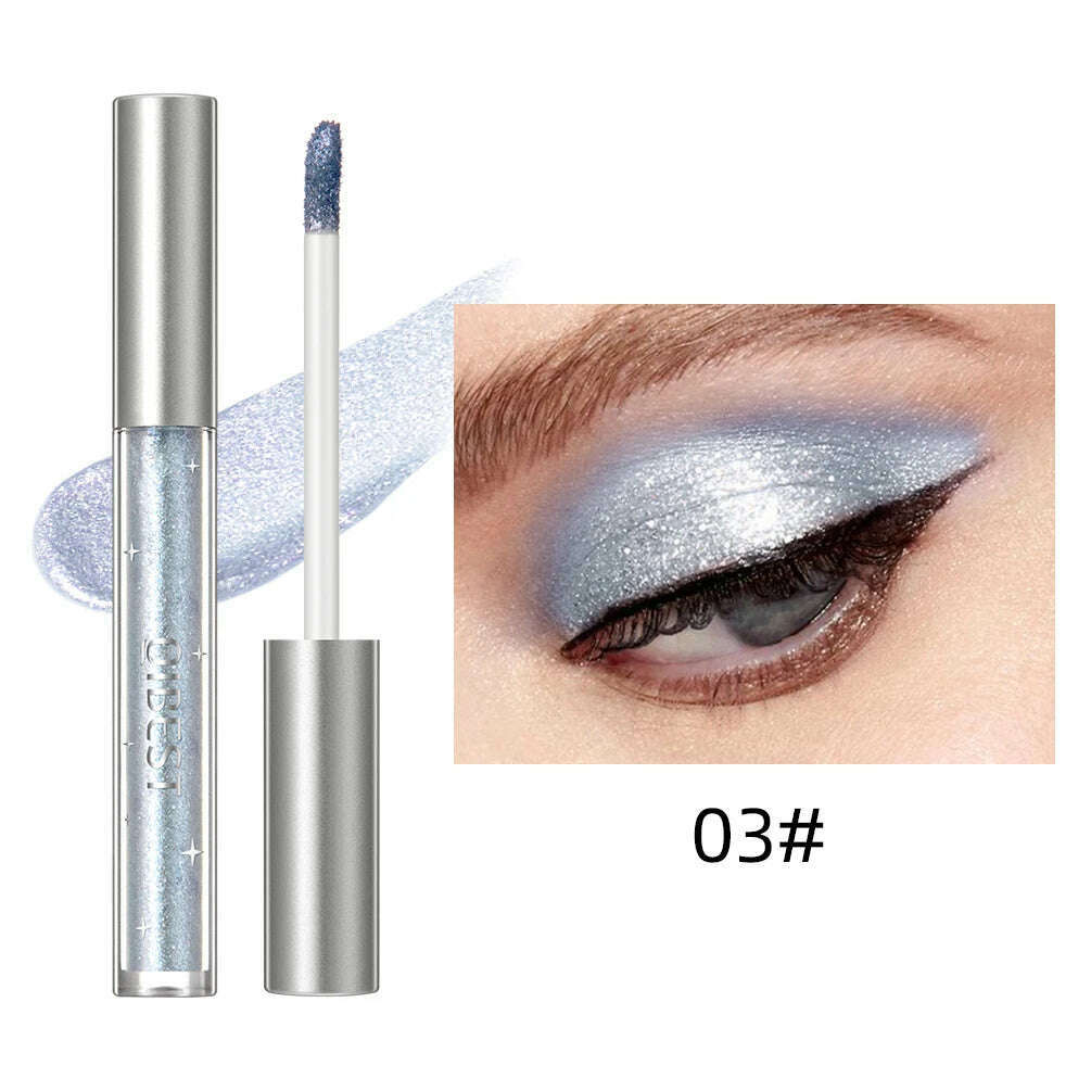 KIMLUD, QIBEST Liquid Eyeshadow Sticker Cosmetics Shadows Pencil Eyeliner Quick-drying Glitter Shimmer Eyeshadow Pen Outline Eye Makeup, 03, KIMLUD APPAREL - Womens Clothes