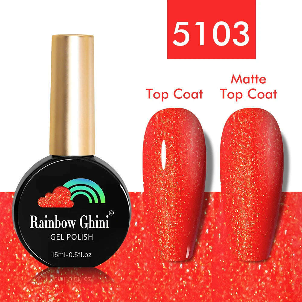 KIMLUD, Rainbow Ghini 15ml Glitter Dark Red Gel Nail Polish Semi-Permanent Varnish UV Pale Red Nail Gel Art Supplies for Professionals, 5103, KIMLUD APPAREL - Womens Clothes